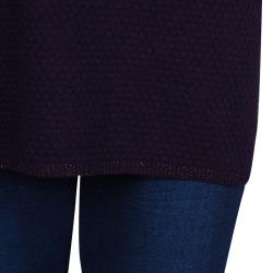 Pre Owned بلوفر بوس باي هوغو بوس بنفسجي لامع بأكمام M