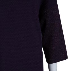 Pre Owned بلوفر بوس باي هوغو بوس بنفسجي لامع بأكمام M