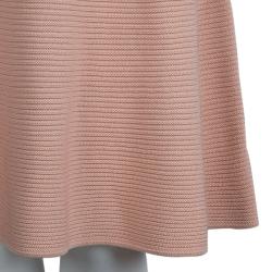 Pre Owned فستان بوس باي هوغو بوس تريكو مضلع واسع وردي فاتح S