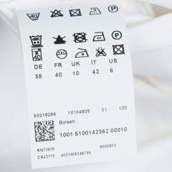 مملوكة مسبقًا بلوزة بوس باي هوغو بوس قطن أبيض بلا أكمام M