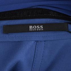 Boss By Hugo Boss Blue Pleated Drapira Dress M