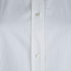 مملوكة مسبقًا قميص بوس باي هوغو بوس بانو بأزرار أمامية قطن أبيض L