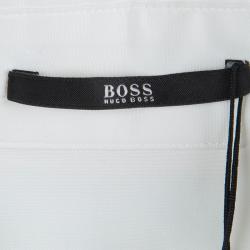 مملوكة مسبقًا قميص بوس باي هوغو بوس بانو بأزرار أمامية قطن أبيض L