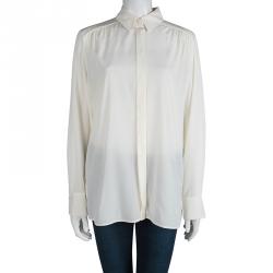 Pre Owned Boss By Hugo Boss Cream Silk Long Sleeve Basola Shirt L