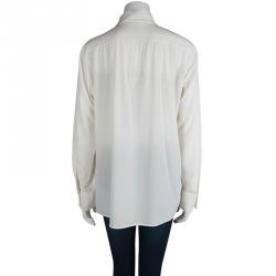 Pre Owned Boss By Hugo Boss Cream Silk Long Sleeve Basola Shirt L