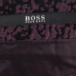 مملوكة مسبقًا Boss By Hugo Boss Purple Textured Vilori Pencil Skirt M