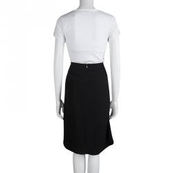 مملوكة مسبقًا تنورة بوس باي هوغو بوس فولارا سوداء بطيات مزينة L