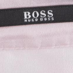 مملوكة مسبقًا Boss By Hugo Boss Baby Pink Chiffon Jacquard Vuna Skirt L