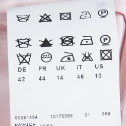 مملوكة مسبقًا Boss By Hugo Boss Baby Pink Chiffon Jacquard Vuna Skirt L