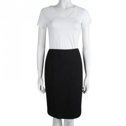 مملوكة مسبقًا Boss By Hugo Boss Black Paneled Viluris Skirt L