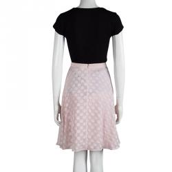 مملوكة مسبقًا Boss By Hugo Boss Baby Pink Chiffon Jacquard Vuna Skirt M