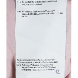 مملوكة مسبقًا Boss By Hugo Boss Baby Pink Chiffon Jacquard Vuna Skirt M