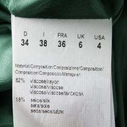 Pre Owned فستان بوس باي هوغو بوس دانيت قطيفة أخضر داكن بلا أكمام S