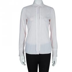 Pre Owned Boss by Hugo Boss White Striped Long Sleeve Buttondown Shirt S