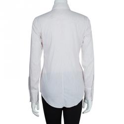 Pre Owned Boss by Hugo Boss White Striped Long Sleeve Buttondown Shirt S