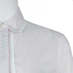 Pre Owned Boss by Hugo Boss White Striped Long Sleeve Buttondown Shirt S
