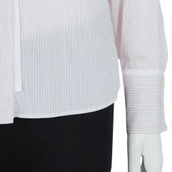 Pre Owned Boss by Hugo Boss White Striped Long Sleeve Buttondown Shirt S