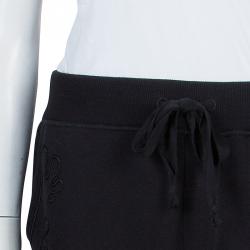 Pre Owned Boss By Hugo Boss Black Terry Cloth Applique Detail Pants L
