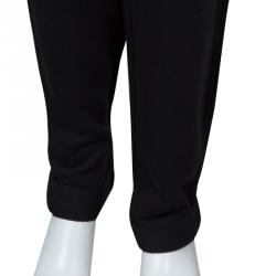 Pre Owned Boss By Hugo Boss Black Terry Cloth Applique Detail Pants L