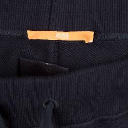 Pre Owned Boss By Hugo Boss Black Terry Cloth Applique Detail Pants L