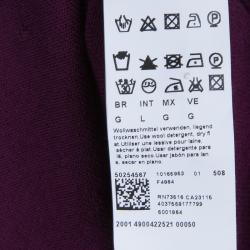 Pre Owned Boss by Hugo Boss Purple Dotted Wool Cardigan L