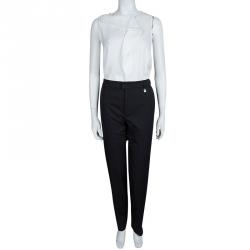 Pre Owned Boss Green By Hugo Boss Black Regular Fit Trousers L
