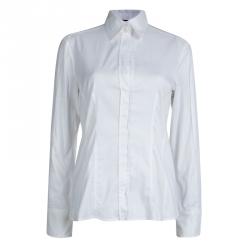 Pre Owned قميص بوس باي هوغو بوس قطن مجسم أبيض S