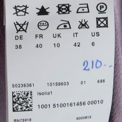 Pre Owned Boss By Hugo Boss Lilac Pleated Neckline Long Sleeve Top M