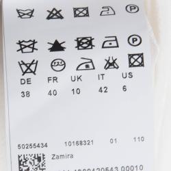 Pre Owned توب بوس باي هوغو بوس أوف وايت حرير أكمام طويلة M