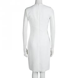 Pre Owned Boss By Hugo Boss White Sleeveless Sheath Dress S