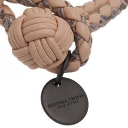Pre Owned Bottega Veneta Intrecciato Nappa Pink Leather Bracelet