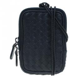 Bottega Veneta Black Intrecciato High Tech Holder