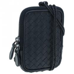 Bottega Veneta Black Intrecciato High Tech Holder