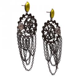 Pre Owned Bottega Veneta Ingranaggi Silver Earrings