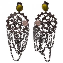 Pre Owned Bottega Veneta Ingranaggi Silver Earrings