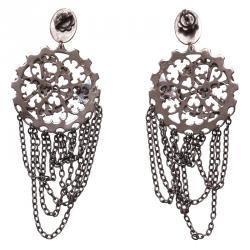 Pre Owned Bottega Veneta Ingranaggi Silver Earrings