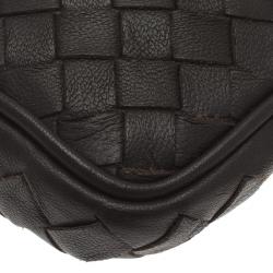 Pre Owned Bottega Veneta Brown Intrecciato High Tech Holder