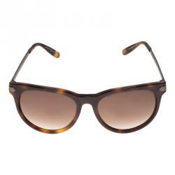 Pre Owned Bottega Veneta Tortoise Frame B.V.279 Cat Eye Round Sunglasses