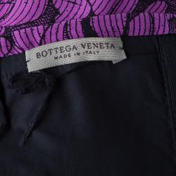 مملوكة مسبقًا Bottega Veneta Purple Chrysanthemum Print Silk Bandeau Dress S