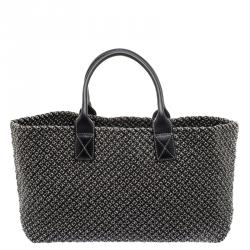 Pre Owned حقيبة يد بوتيغا فينيتا  كيبات 191/500 إصدار محد ود متوسطة جلد مغزولة رصاصية داكنة