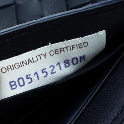 Pre Owned محفظة بوتيغا فينيتا طية ثنائية كلبس نقود جلد إنترشياتو سوداء