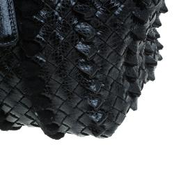 Pre Owned حقيبة يد بوتيغا فينيتا ليدو جلد سمك الراي مجدول متوسطة