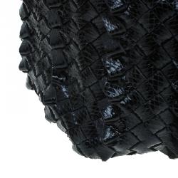 Pre Owned حقيبة يد بوتيغا فينيتا ليدو جلد سمك الراي مجدول متوسطة