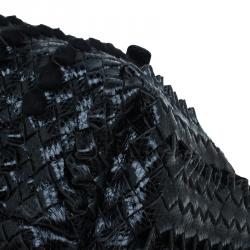 Pre Owned حقيبة يد بوتيغا فينيتا ليدو جلد سمك الراي مجدول متوسطة