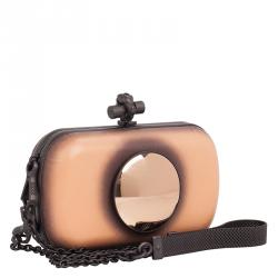 Pre Owned Bottega Veneta Bi Color Calf Sphere Palazzo Knot Clutch