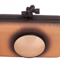 Pre Owned Bottega Veneta Bi Color Calf Sphere Palazzo Knot Clutch
