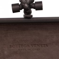 Pre Owned Bottega Veneta Bi Color Calf Sphere Palazzo Knot Clutch
