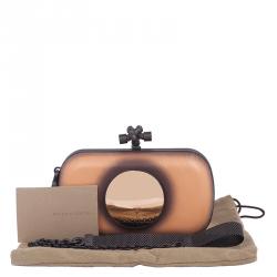Pre Owned Bottega Veneta Bi Color Calf Sphere Palazzo Knot Clutch