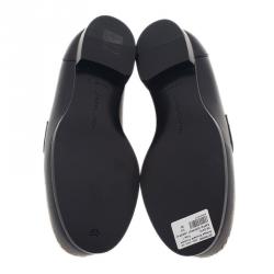 Pre Owned Bottega Veneta Black Leather and Raffia Loafers Size 39