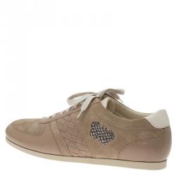 مملوكة مسبقًا حذاء رياضي بوتيغيا فينيتا باترفلاي سويدي بيج وجلد مقاس 41